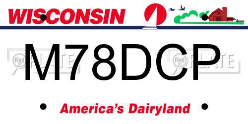 M78DCP Wisconsin License Plate