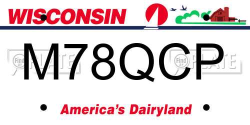 M78QCP Wisconsin License Plate