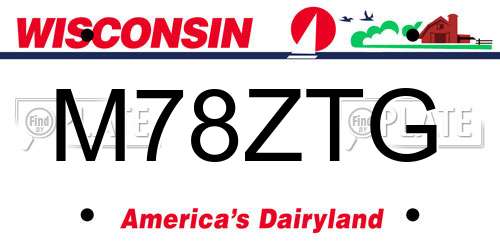 M78ZTG Wisconsin License Plate