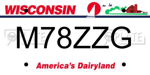 M78ZZG Wisconsin License Plate