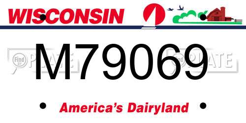 M79069 Wisconsin License Plate