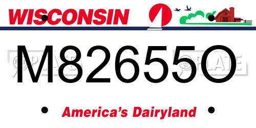 M82655O Wisconsin License Plate