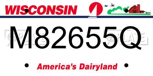 M82655Q Wisconsin License Plate