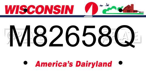 M82658Q Wisconsin License Plate
