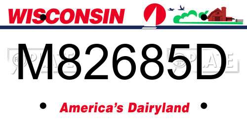 M82685D Wisconsin License Plate