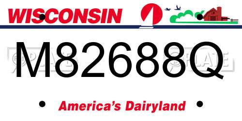 M82688Q Wisconsin License Plate