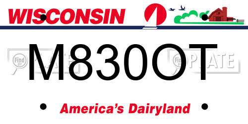 M830OT Wisconsin License Plate