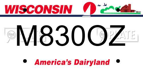 M830OZ Wisconsin License Plate