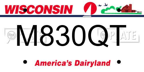 M830QT Wisconsin License Plate