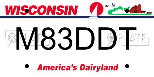 M83DDT Wisconsin License Plate