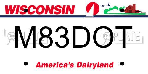 M83DOT Wisconsin License Plate
