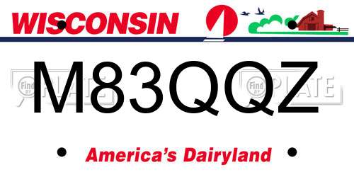 M83QQZ Wisconsin License Plate