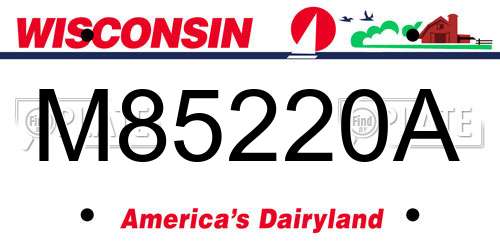M85220A Wisconsin License Plate