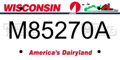 M85270A Wisconsin License Plate