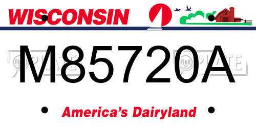M85720A Wisconsin License Plate