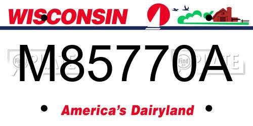 M85770A Wisconsin License Plate