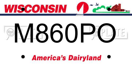 M860PO Wisconsin License Plate