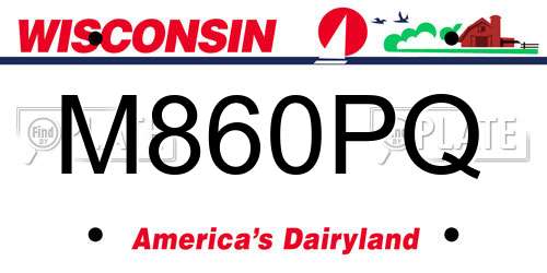 M860PQ Wisconsin License Plate
