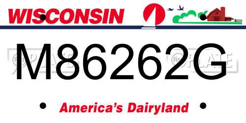 M86262G Wisconsin License Plate