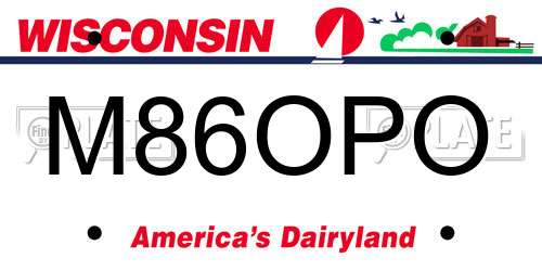 M86OPO Wisconsin License Plate