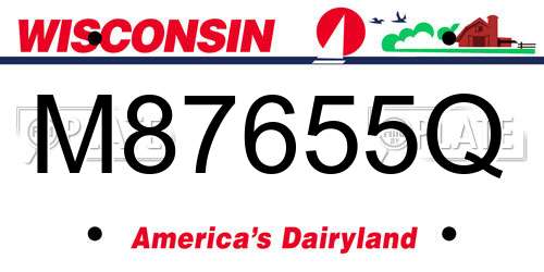 M87655Q Wisconsin License Plate