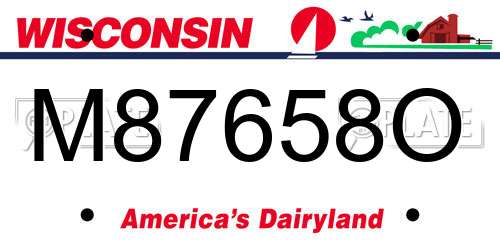 M87658O Wisconsin License Plate