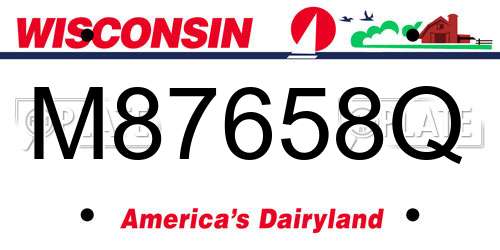 M87658Q Wisconsin License Plate
