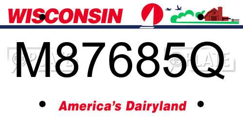 M87685Q Wisconsin License Plate