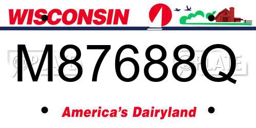 M87688Q Wisconsin License Plate