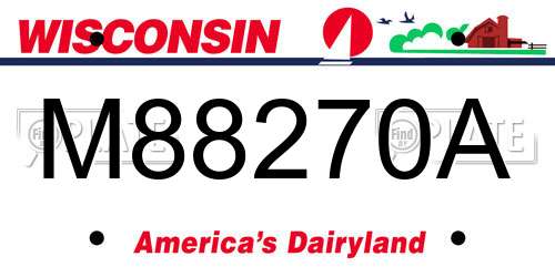 M88270A Wisconsin License Plate