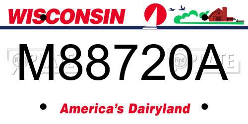 M88720A Wisconsin License Plate