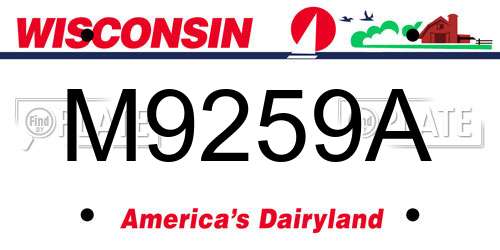 M9259A Wisconsin License Plate