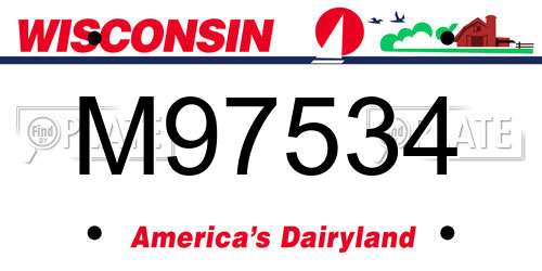 M97534 Wisconsin License Plate