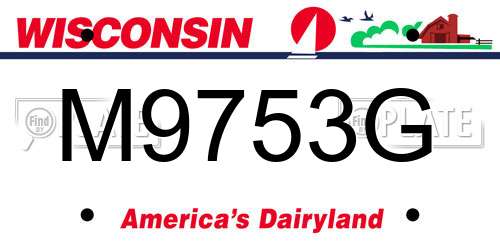 M9753G Wisconsin License Plate