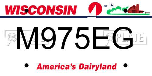 M975EG Wisconsin License Plate