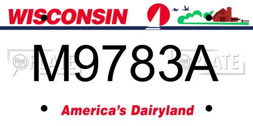 M9783A Wisconsin License Plate