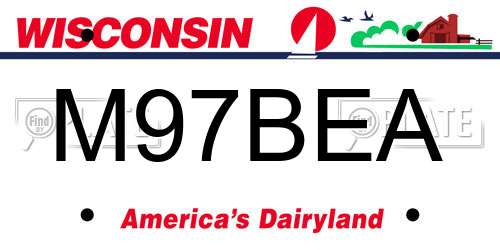 M97BEA Wisconsin License Plate