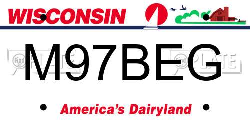 M97BEG Wisconsin License Plate