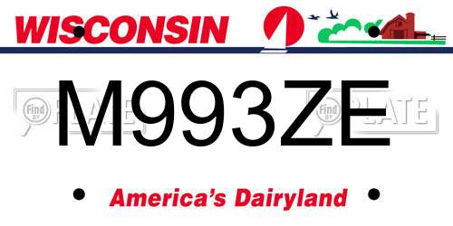 M993ZE Wisconsin License Plate