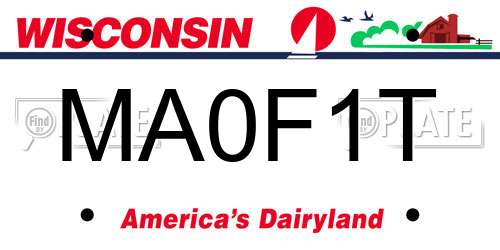 MA0F1T Wisconsin License Plate