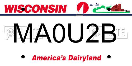 MA0U2B Wisconsin License Plate