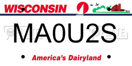 MA0U2S Wisconsin License Plate