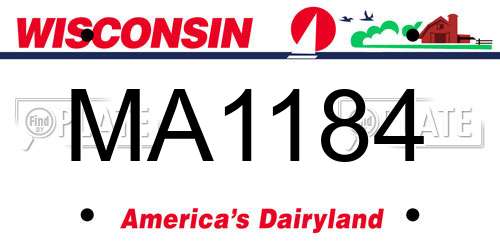 MA1184 Wisconsin License Plate