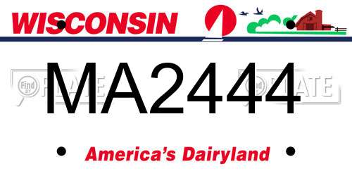 MA2444 Wisconsin License Plate