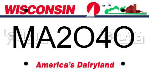 MA2O4O Wisconsin License Plate