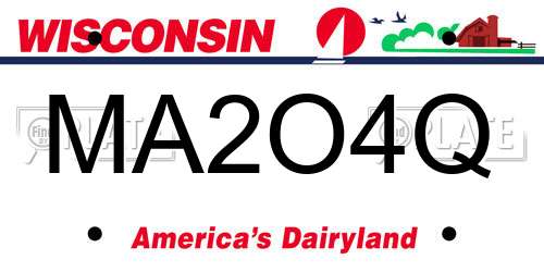 MA2O4Q Wisconsin License Plate