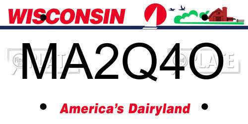 MA2Q4O Wisconsin License Plate