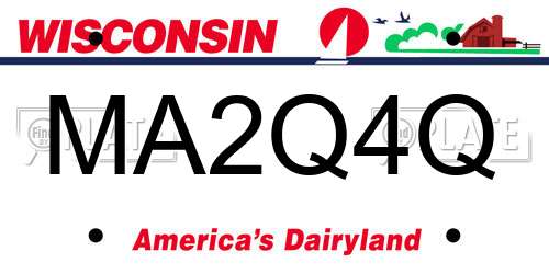 MA2Q4Q Wisconsin License Plate
