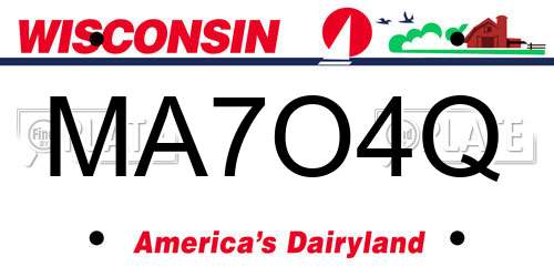 MA7O4Q Wisconsin License Plate