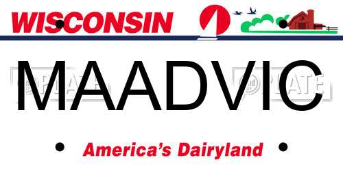 MAADVIC Wisconsin License Plate